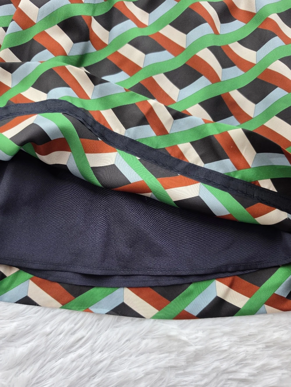 J.‎ Crew Ratti Silk Geometric Diamond Print A-line Skirt